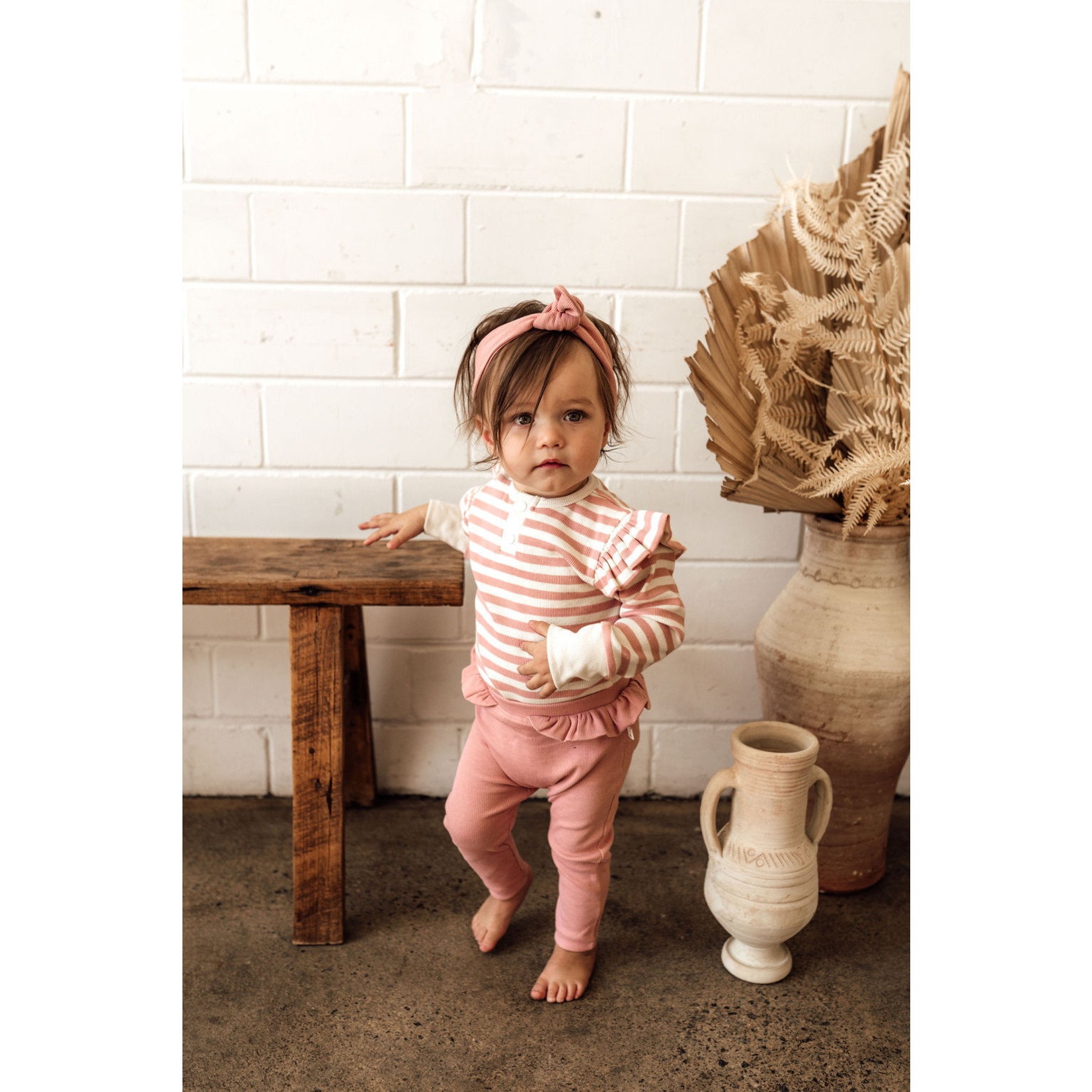 Snuggle Hunny Rose Stripe Long Sleeve Bodysuit
