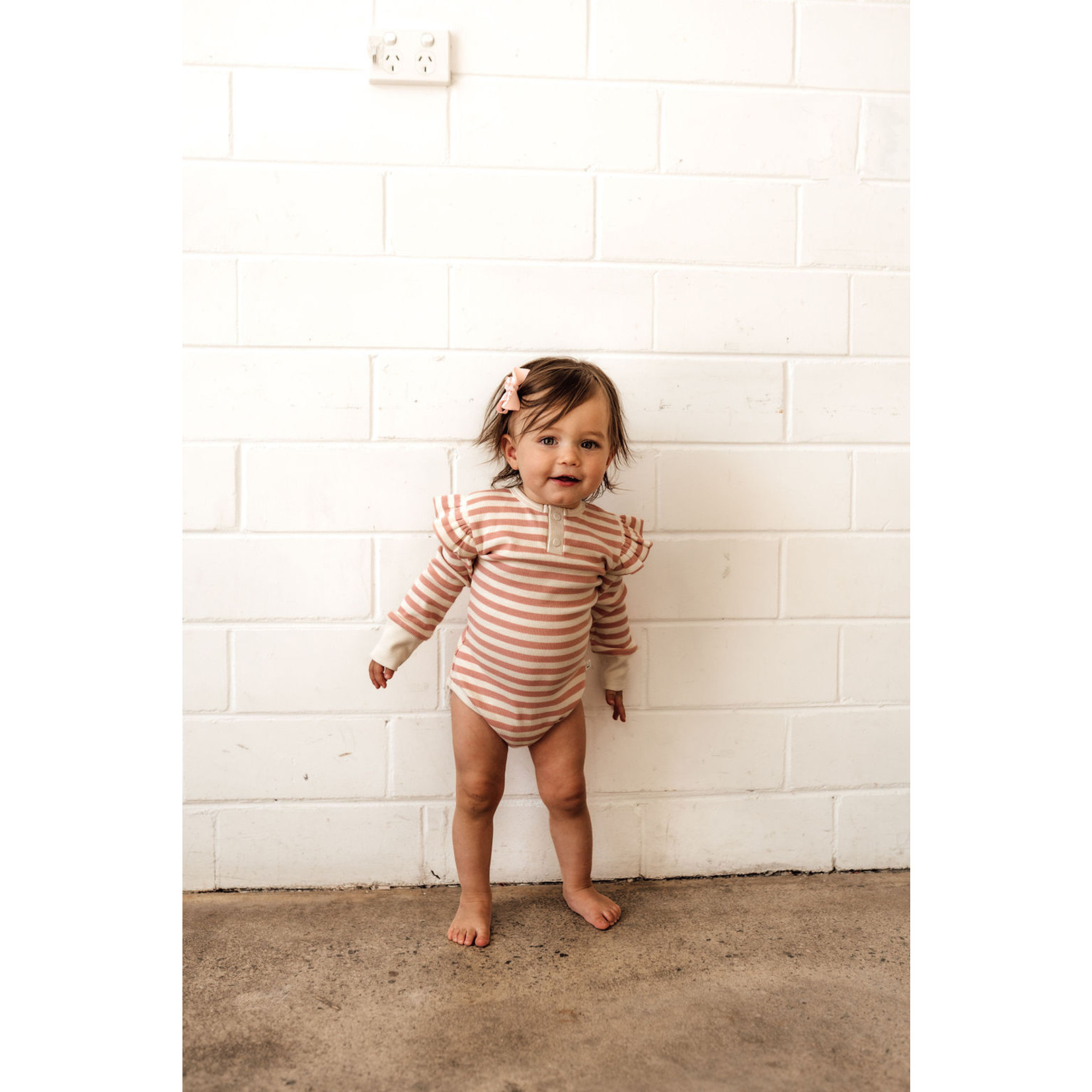 Snuggle Hunny Rose Stripe Long Sleeve Bodysuit