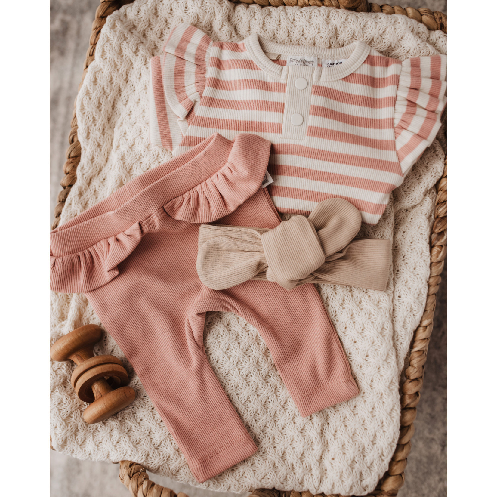 Snuggle Hunny Rose Stripe Long Sleeve Bodysuit