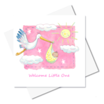 J. Callaway Designs Welcome Little One Pink Greeting Card