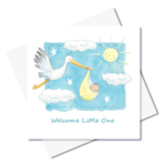 J. Callaway Designs Welcome Little One Blue Greeting Card
