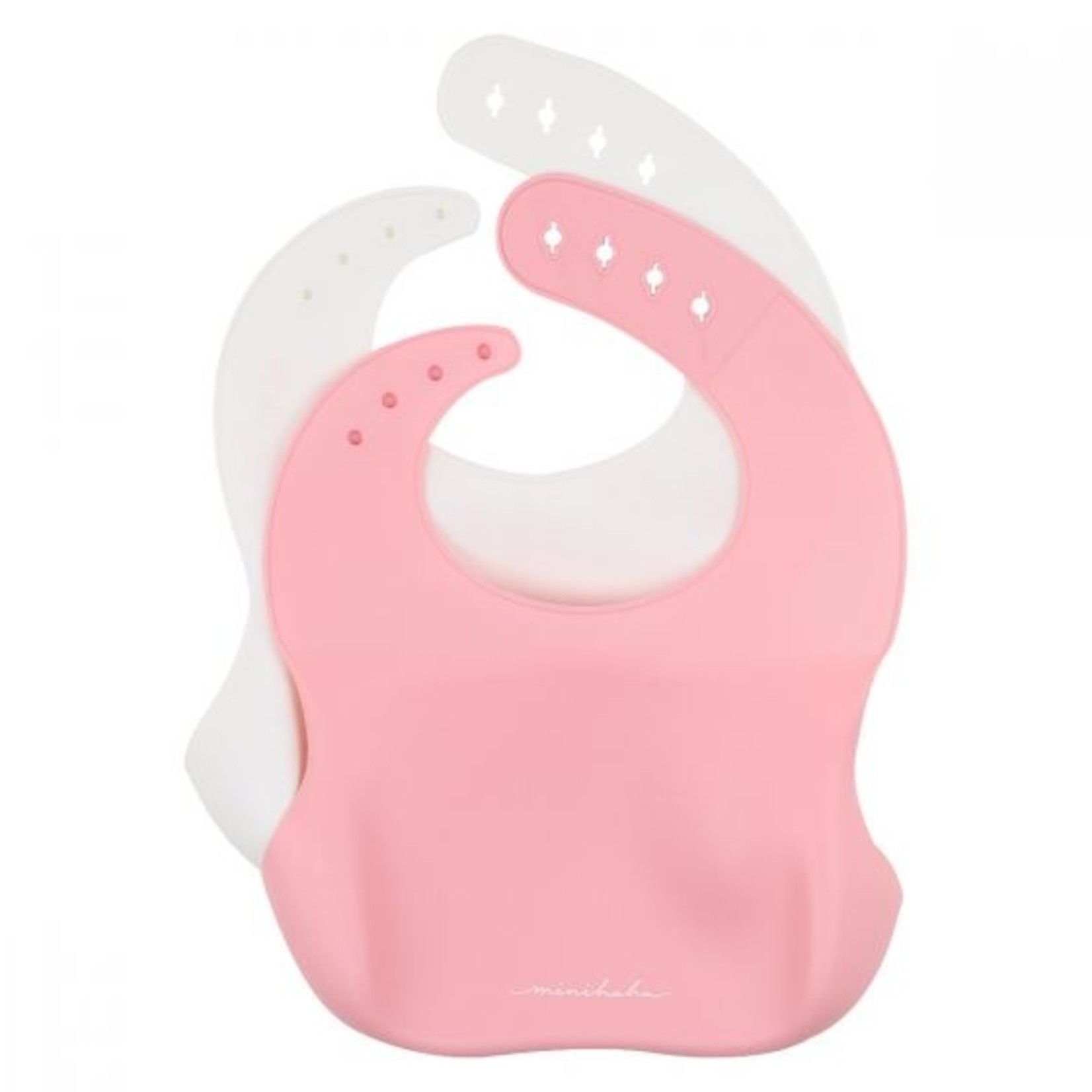 Minihaha 2 Pack Silicone Bibs Floral Pink