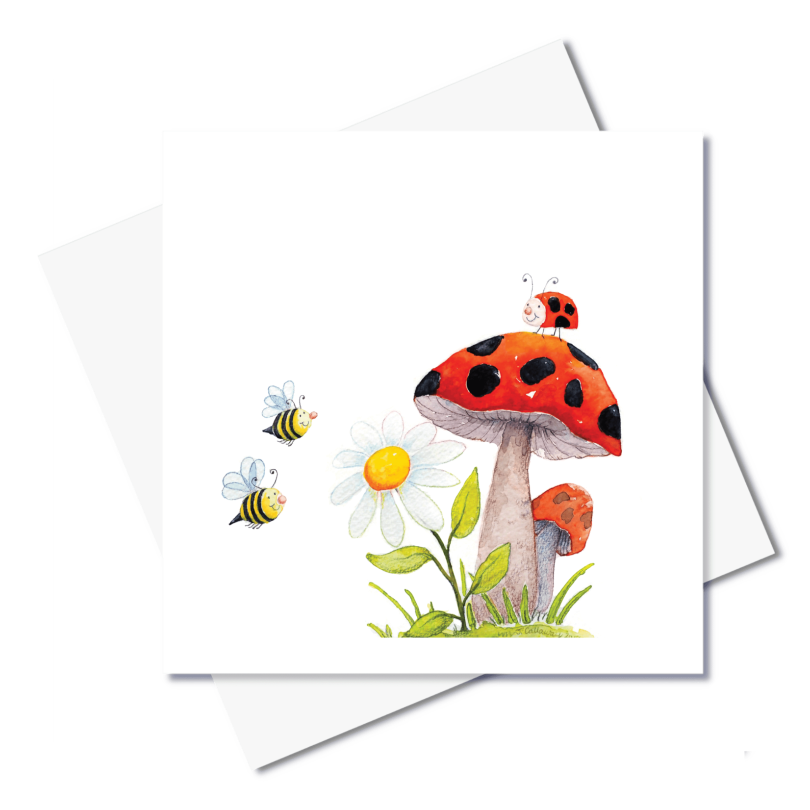 J. Callaway Designs Red Toadstool Greeting Card