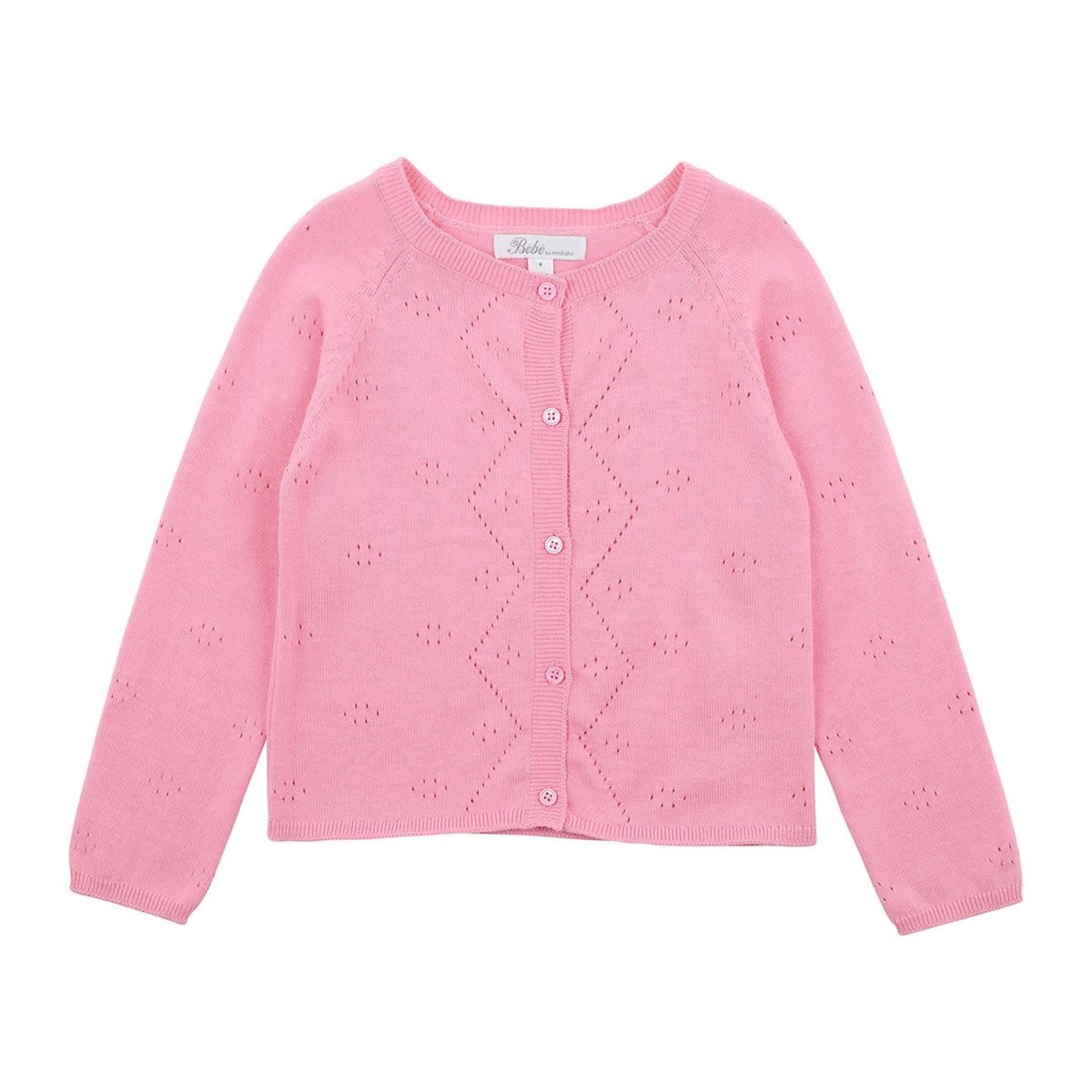 Bebe Orchid Pointelle Cardigan