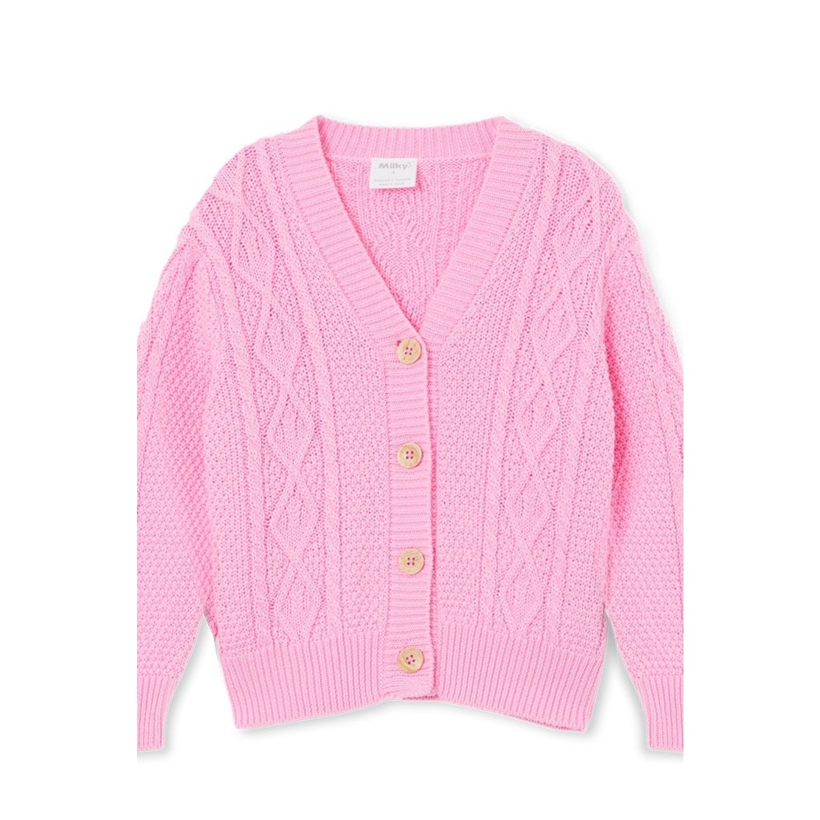 Milky Pink Cable Knit Cardigan
