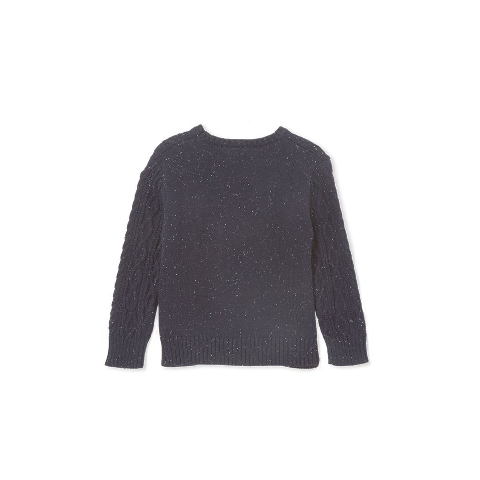 Milky Navy Fleck Cable Knit Jumper