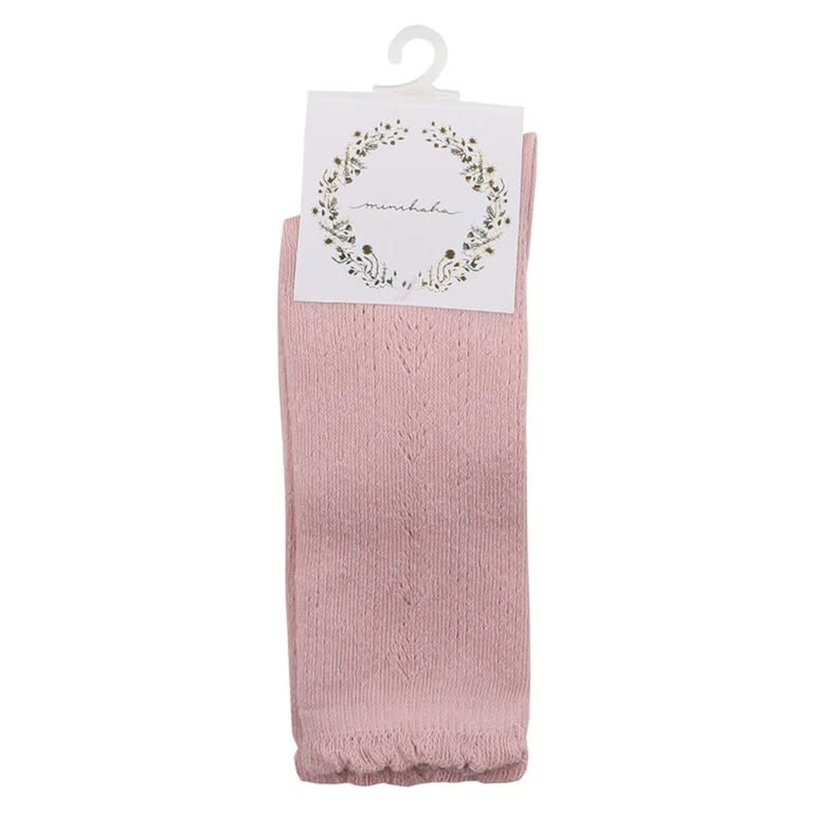 Minihaha Pointelle Knee High Socks Dusky Pink