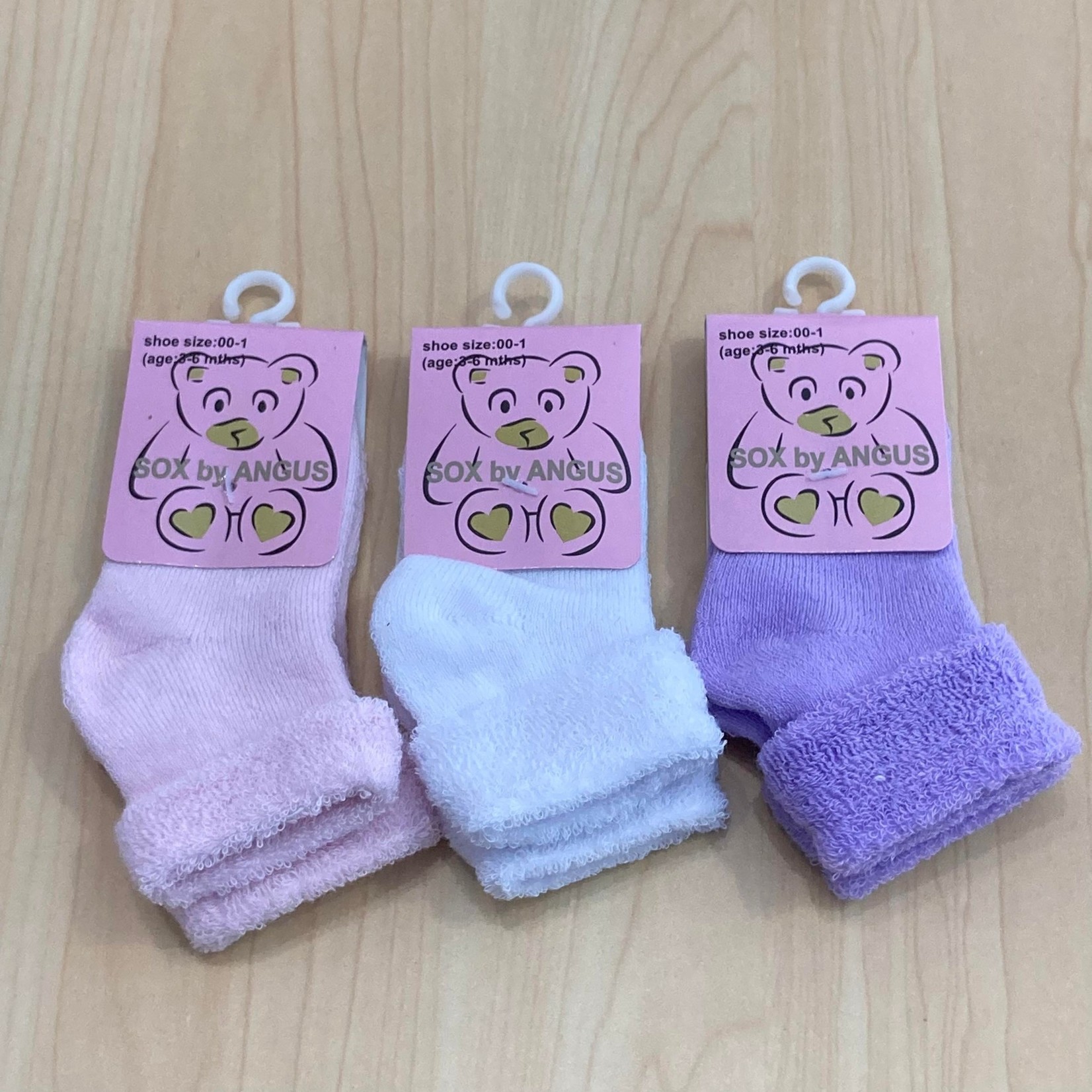 Sox by Angus New Born Girl Cushion Turn-Over Top Socks