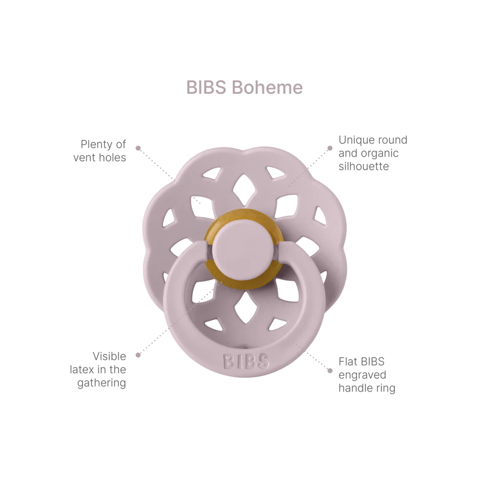 BIBS Boheme Pacifier Blossom / Dusky Lilac