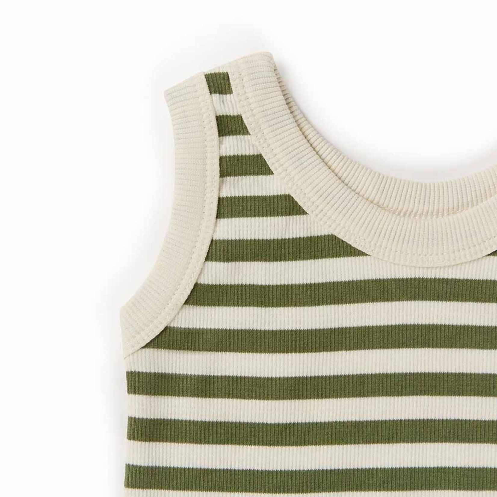 Snuggle Hunny Olive Stripe Organic Singlet