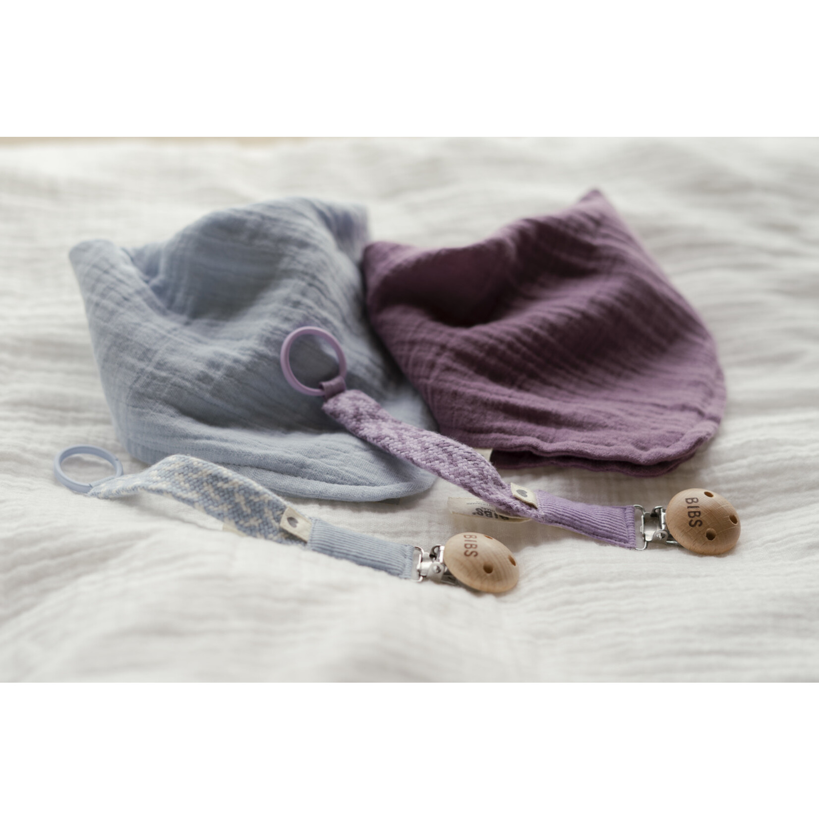 BIBS Pacifier Clip Violet Sky / Mauve