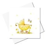 J. Callaway Designs Yellow Pram Greeting Card
