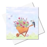 J. Callaway Designs Wheelbarrow Kookaburra Greeting Card