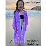 Back Beach Co Luxe Towel Robe Dolphin Bubbles