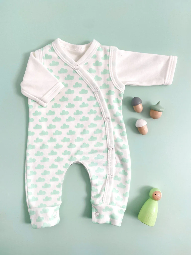 Tiny & Small Premmie Dungaree & Top Set Mint Clouds - Chilled Wrens ...