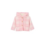 Milky Pink Check Hooded Jacket