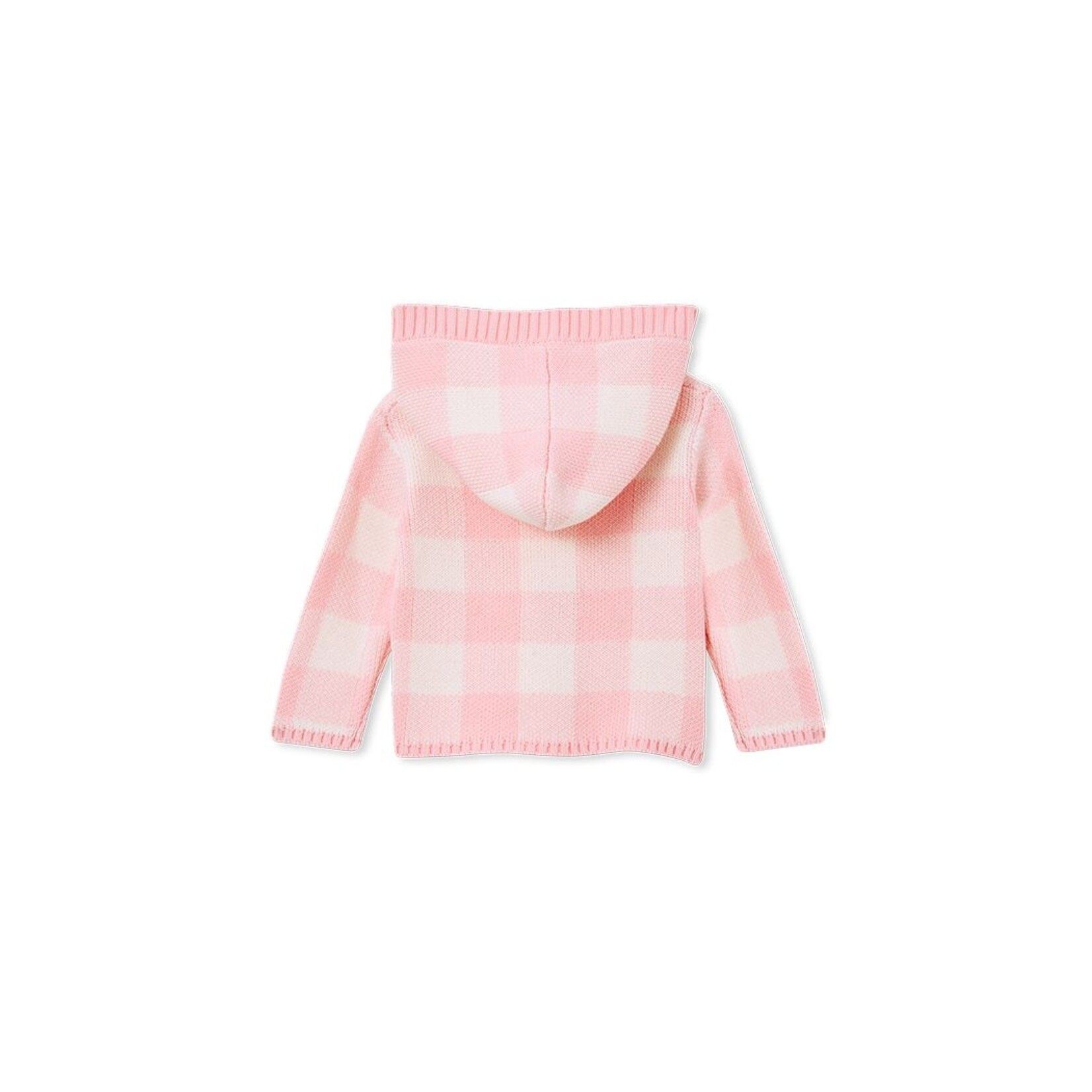 Milky Pink Check Hooded Jacket