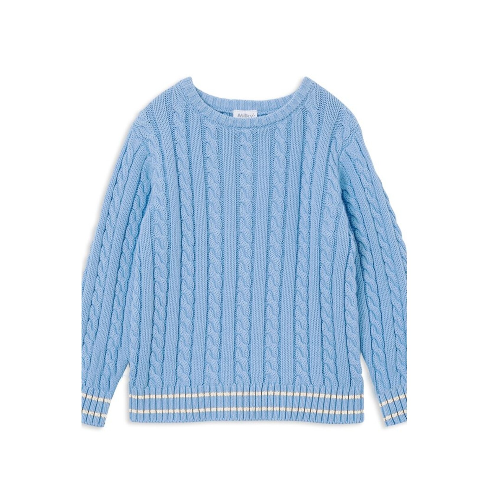 Milky Cornflower Cable Knit Jumper