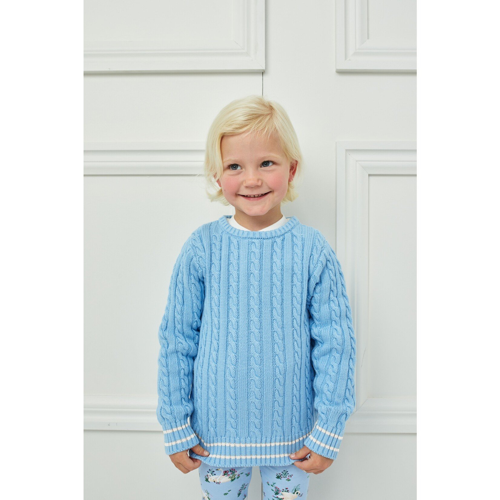 Milky Cornflower Cable Knit Jumper
