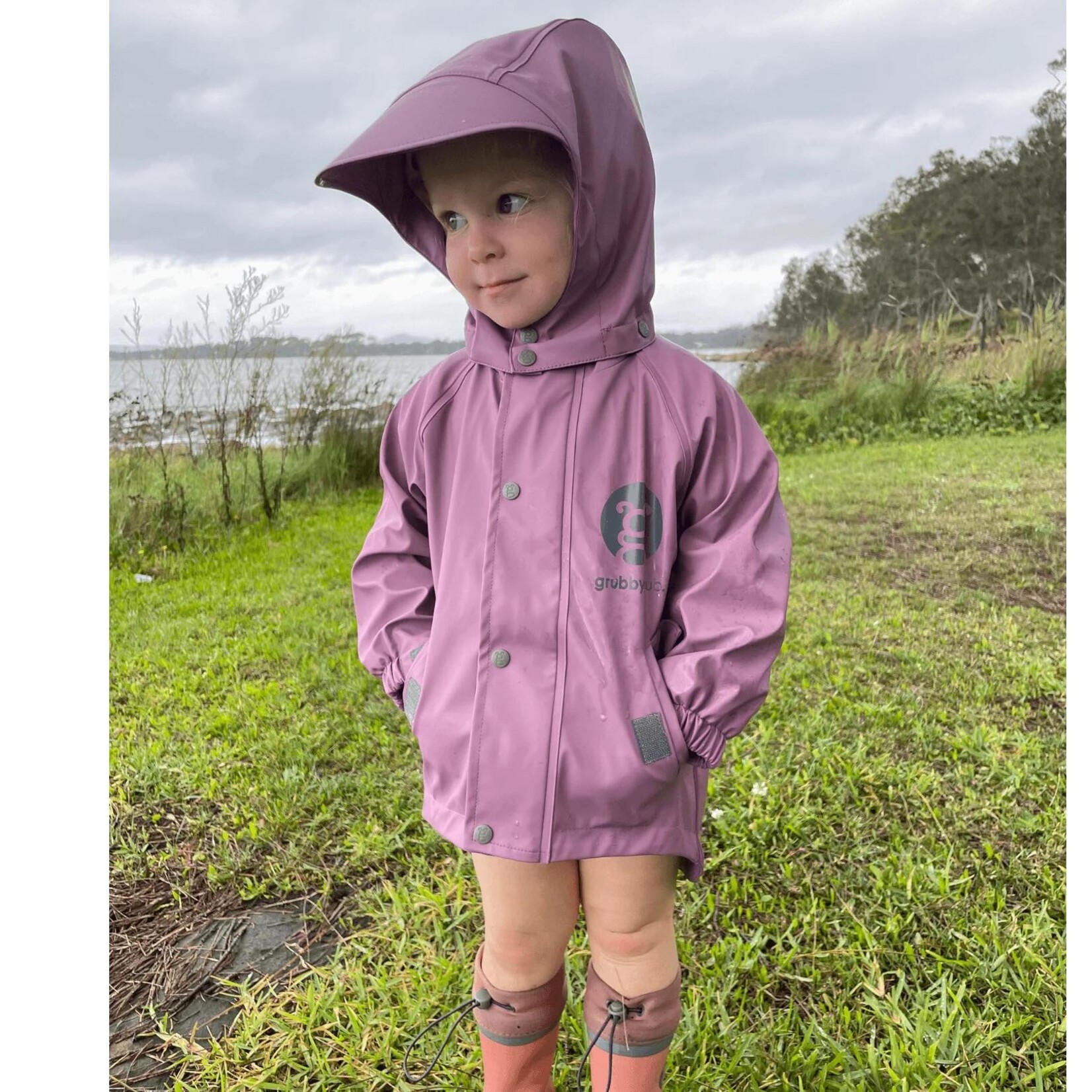 Grubbybub All-Weather Jacket with Mud Guard Plum