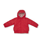 Indigo & Lellow Remi Puffer Jacket Reversible Waratah/Cherry