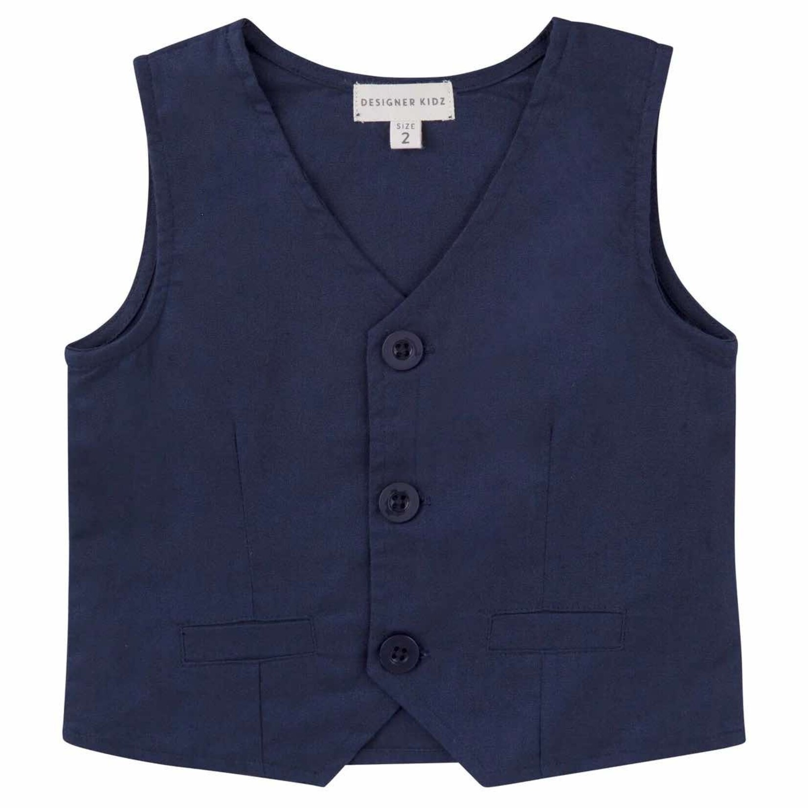 Designer Kidz Finley Linen Vest - Navy