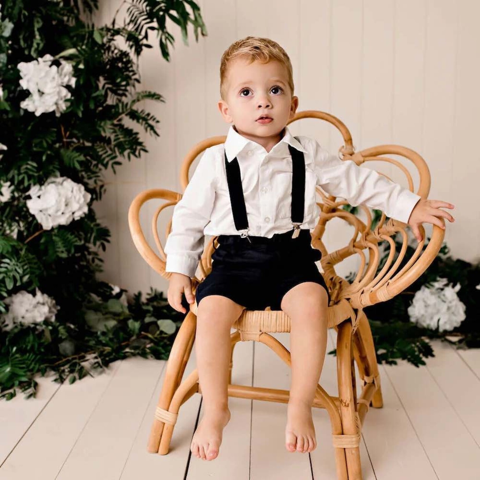 Designer Kidz Jackson L/S Formal Romper - White