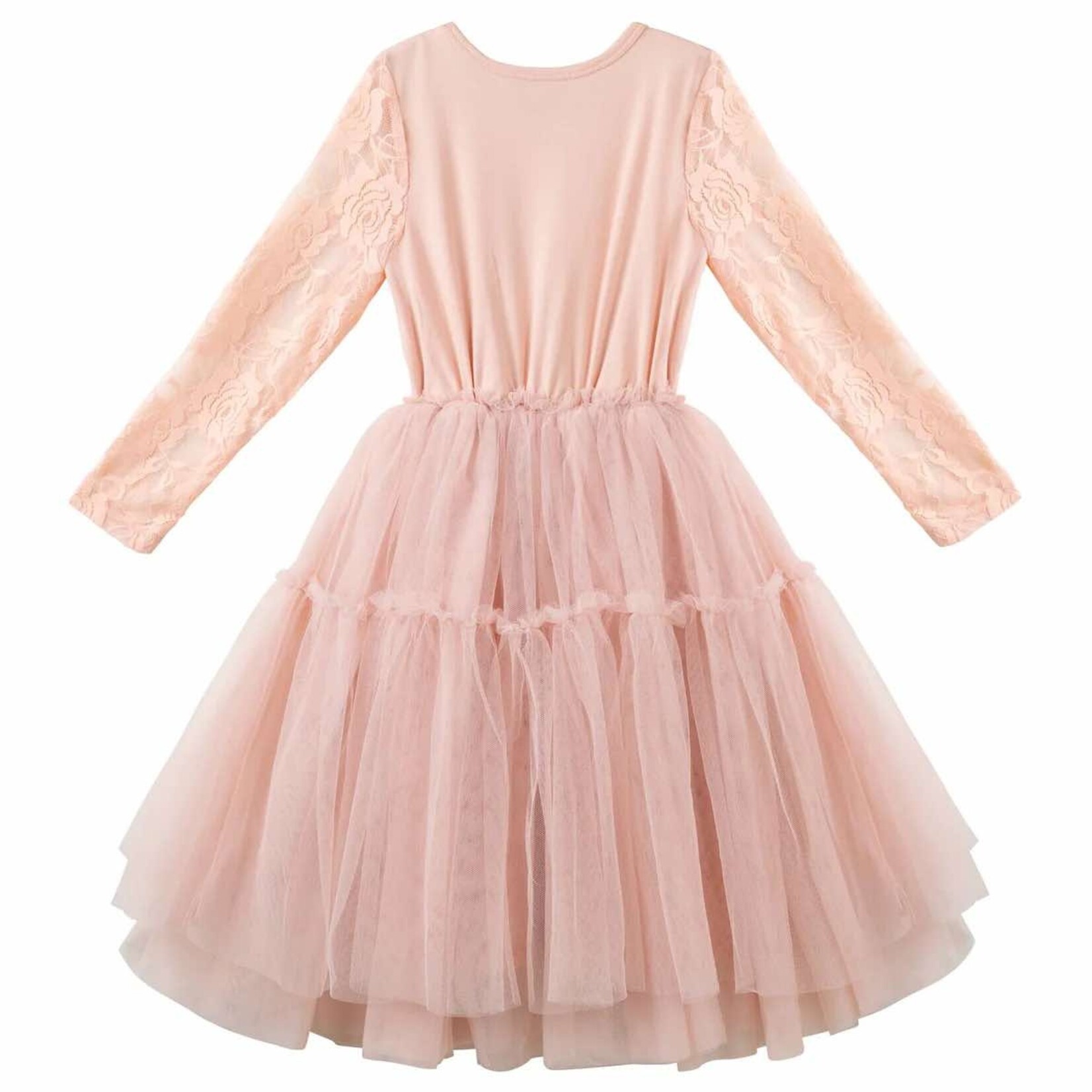Designer Kidz Princess Lace L/S Tutu Dress - Tea Rose