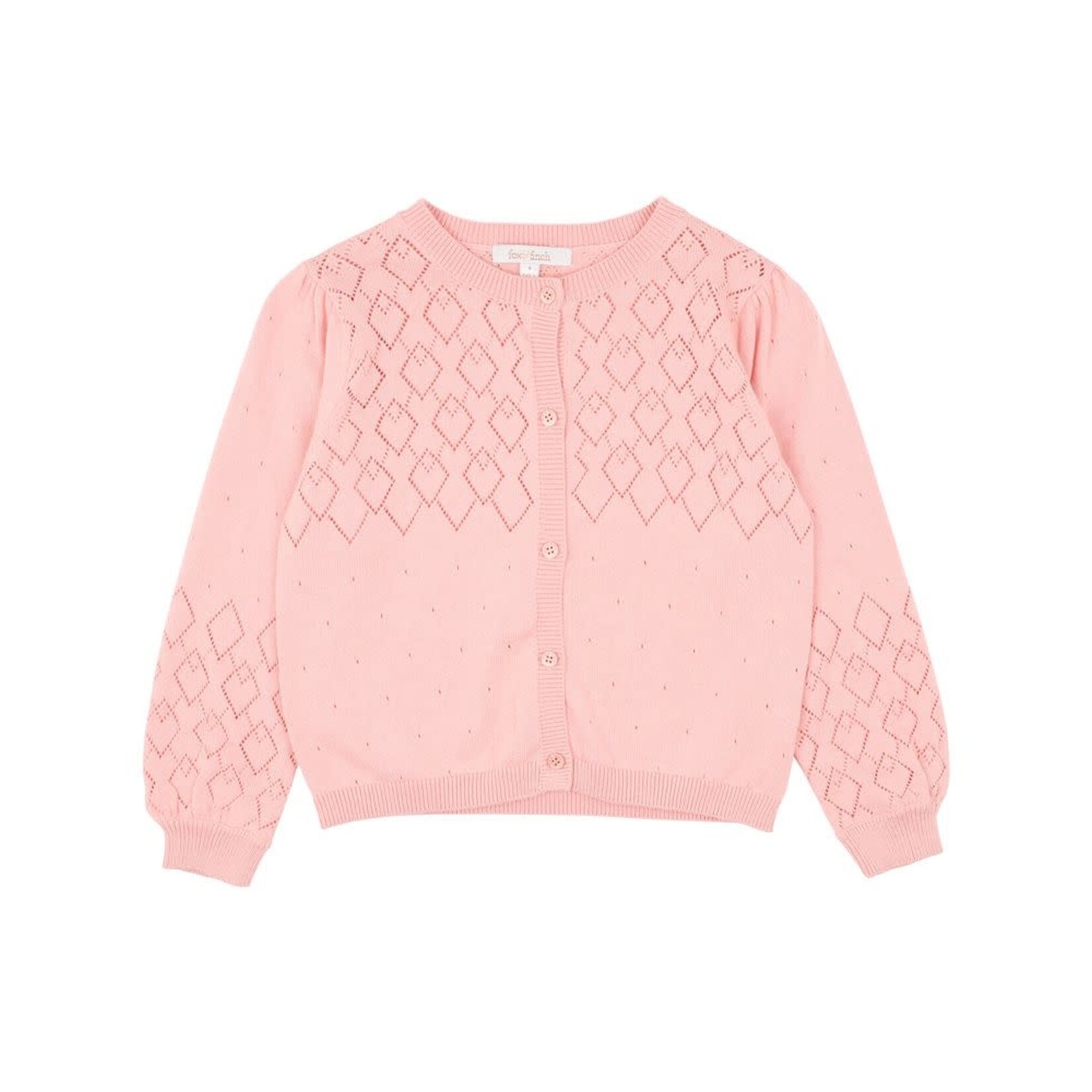 Fox & Finch Pink Pointelle Knitted Cardigan