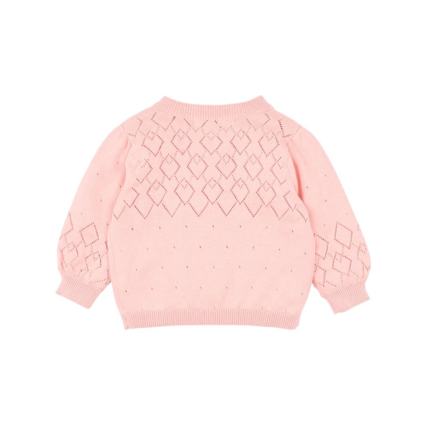 Fox & Finch Pink Pointelle Knitted Cardigan