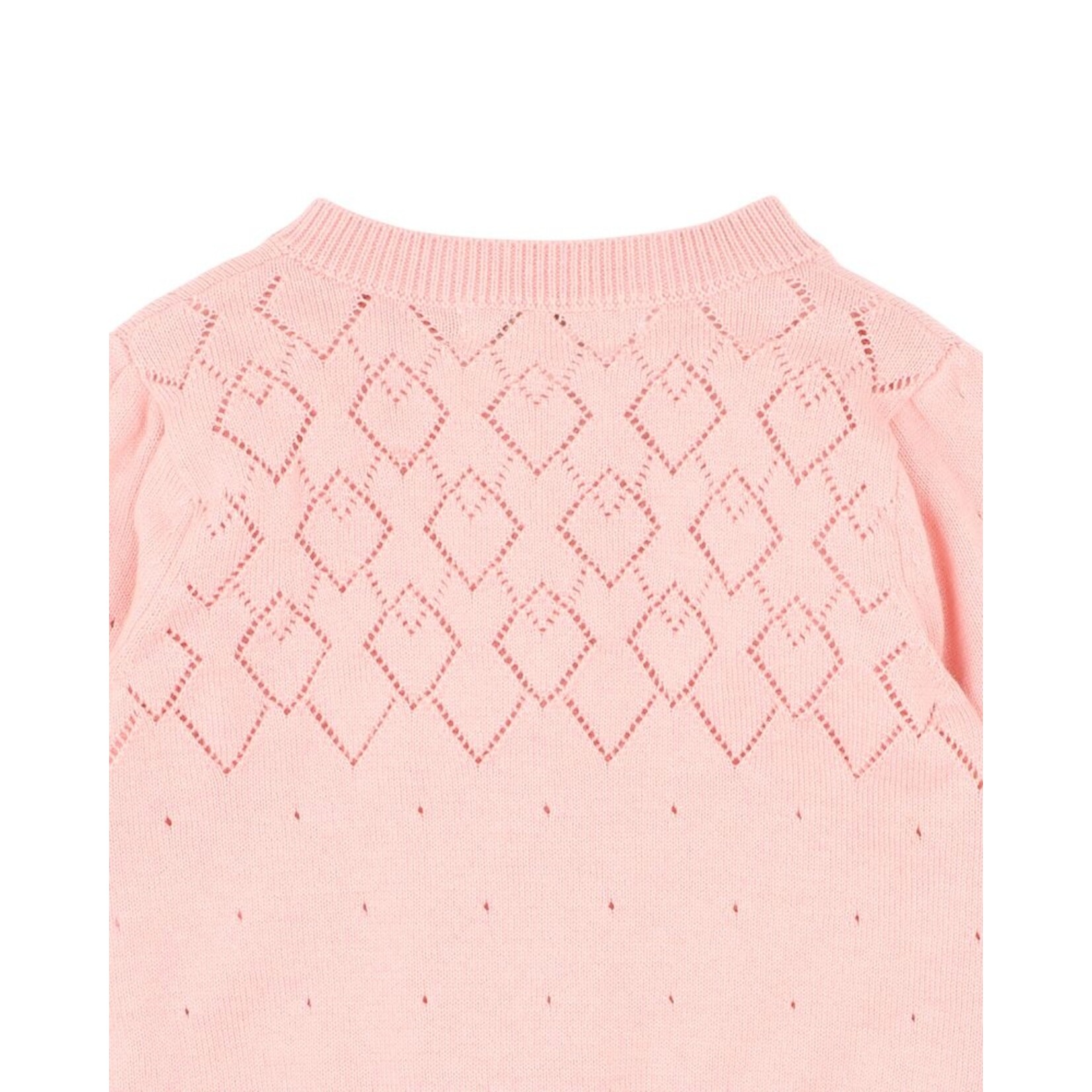 Fox & Finch Pink Pointelle Knitted Cardigan