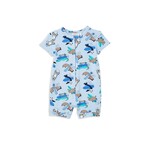 Milky Surfer Dudes Zip Romper
