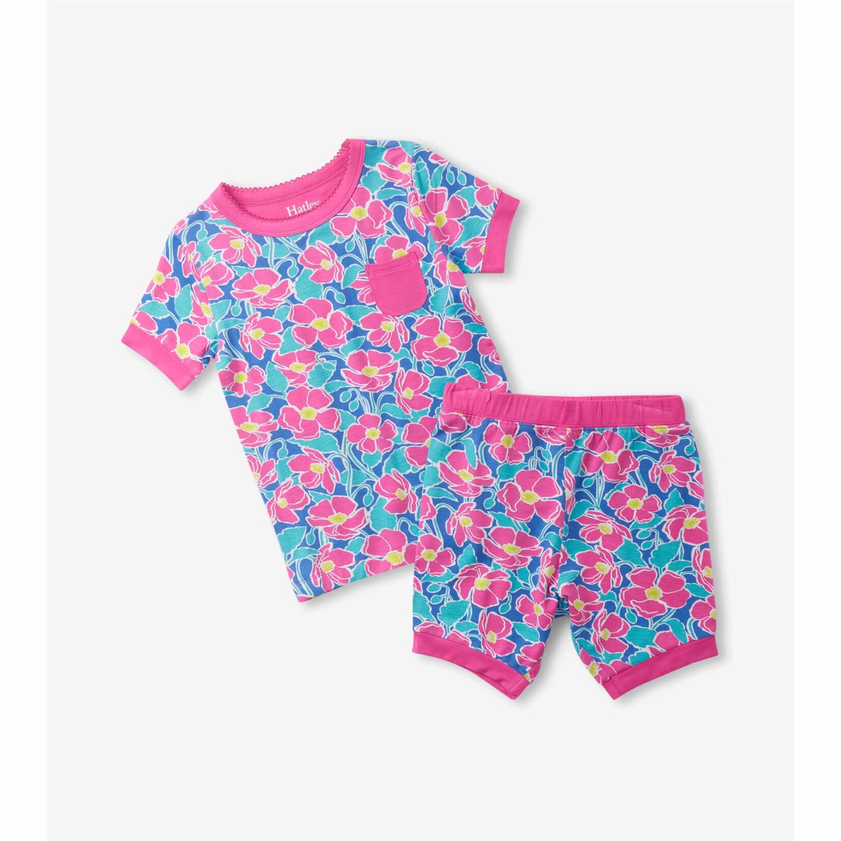 Hatley Big Poppies Bamboo Short Pyjama Set