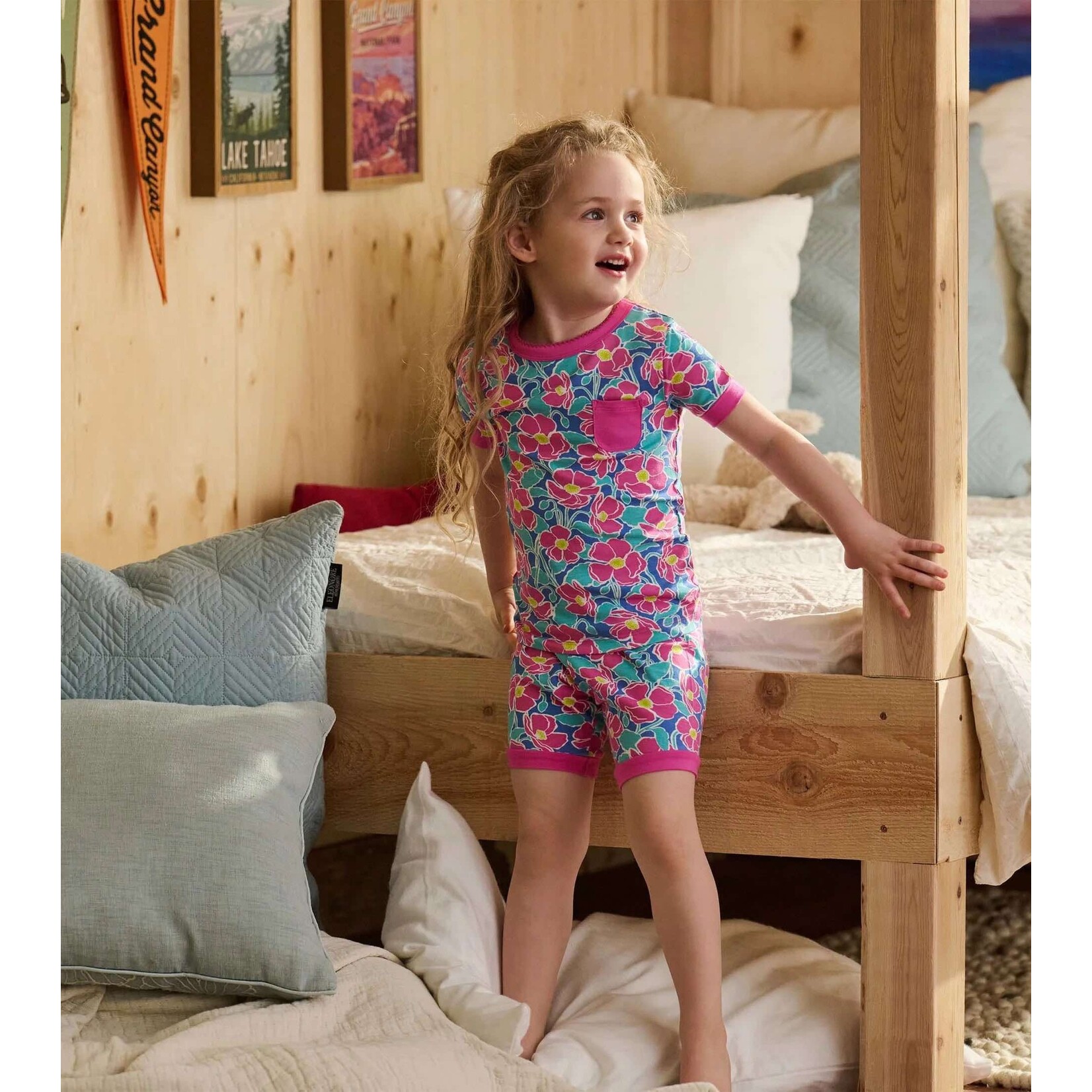 Hatley Big Poppies Bamboo Short Pyjama Set