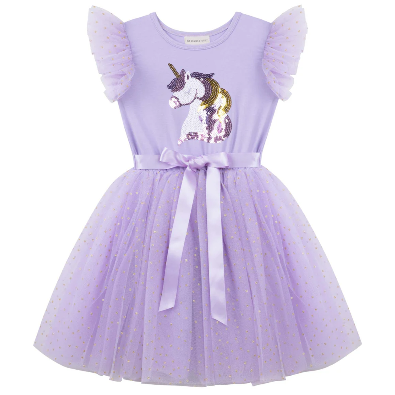 Designer Kidz Unicorn Sequin Tutu Dress Lavender