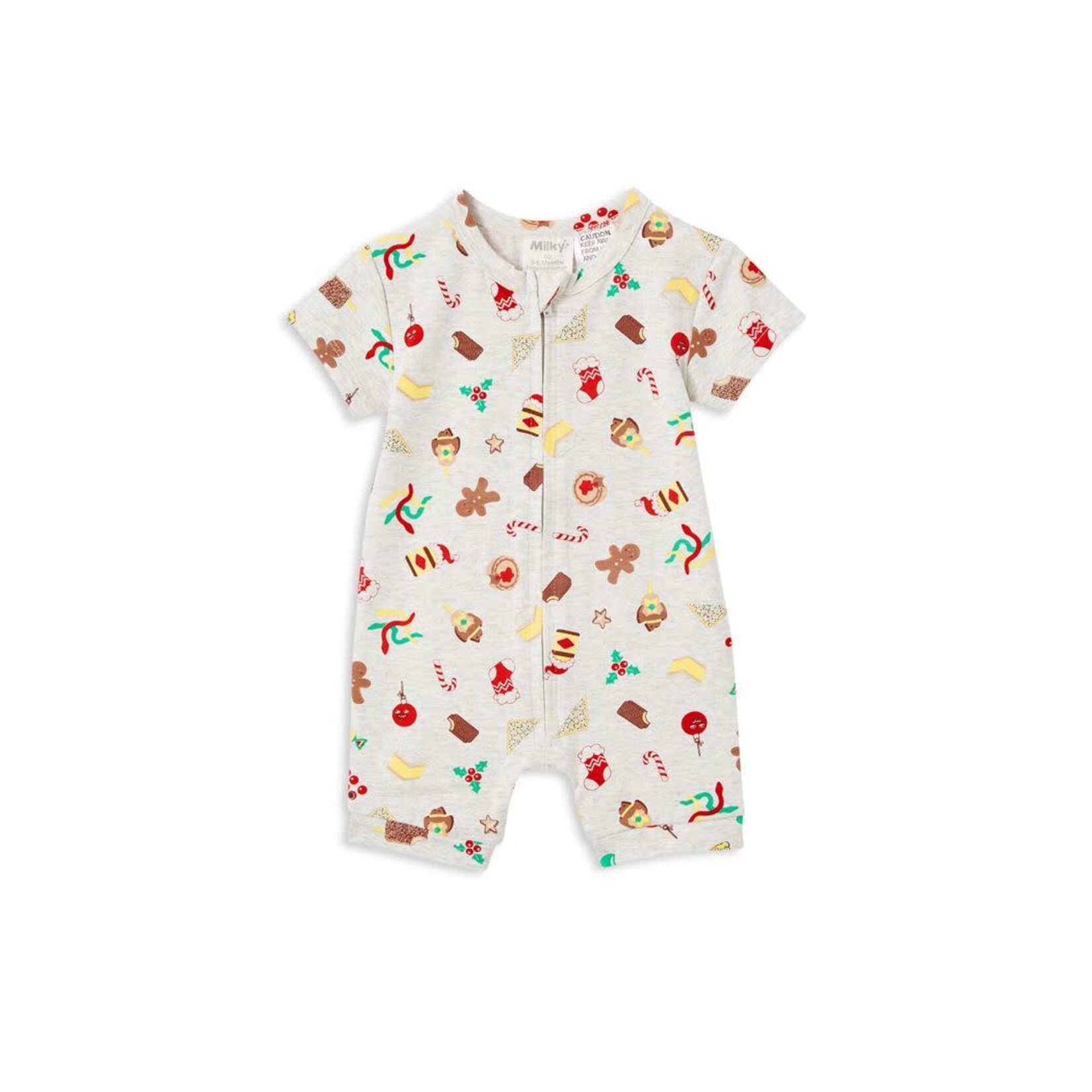 Milky Summer Christmas Zip Romper