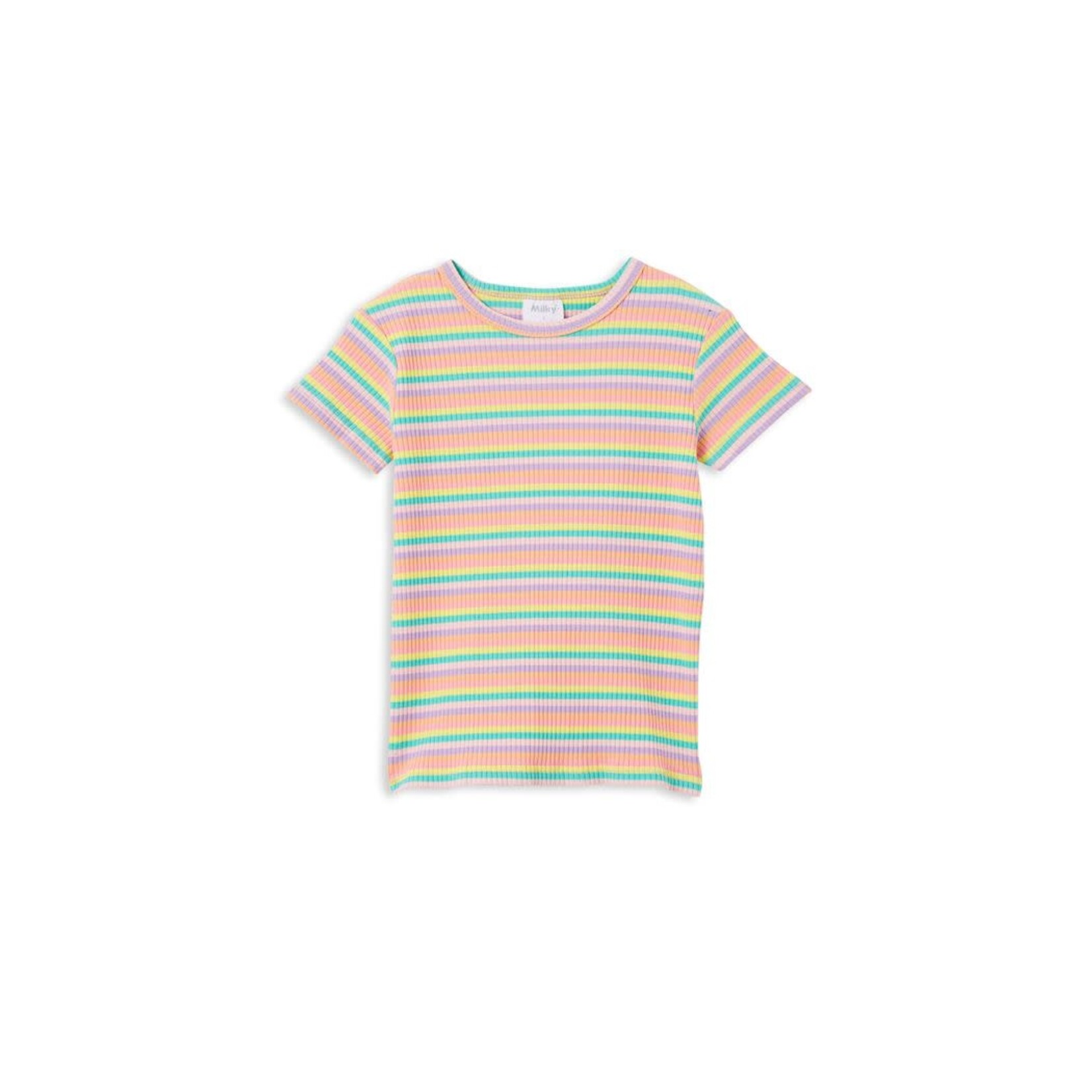 Milky Stripe Rib Tee