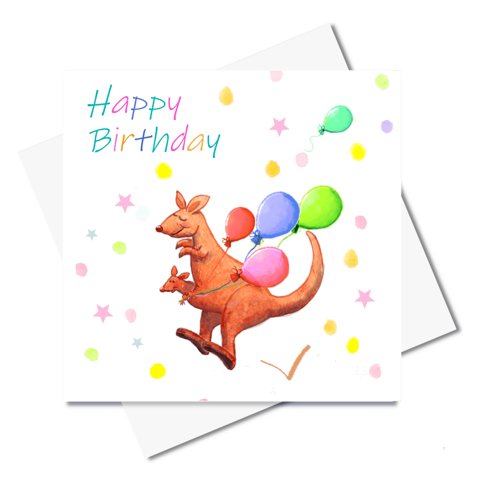 J. Callaway Designs Happy Birthday Kangaroos Greeting Card