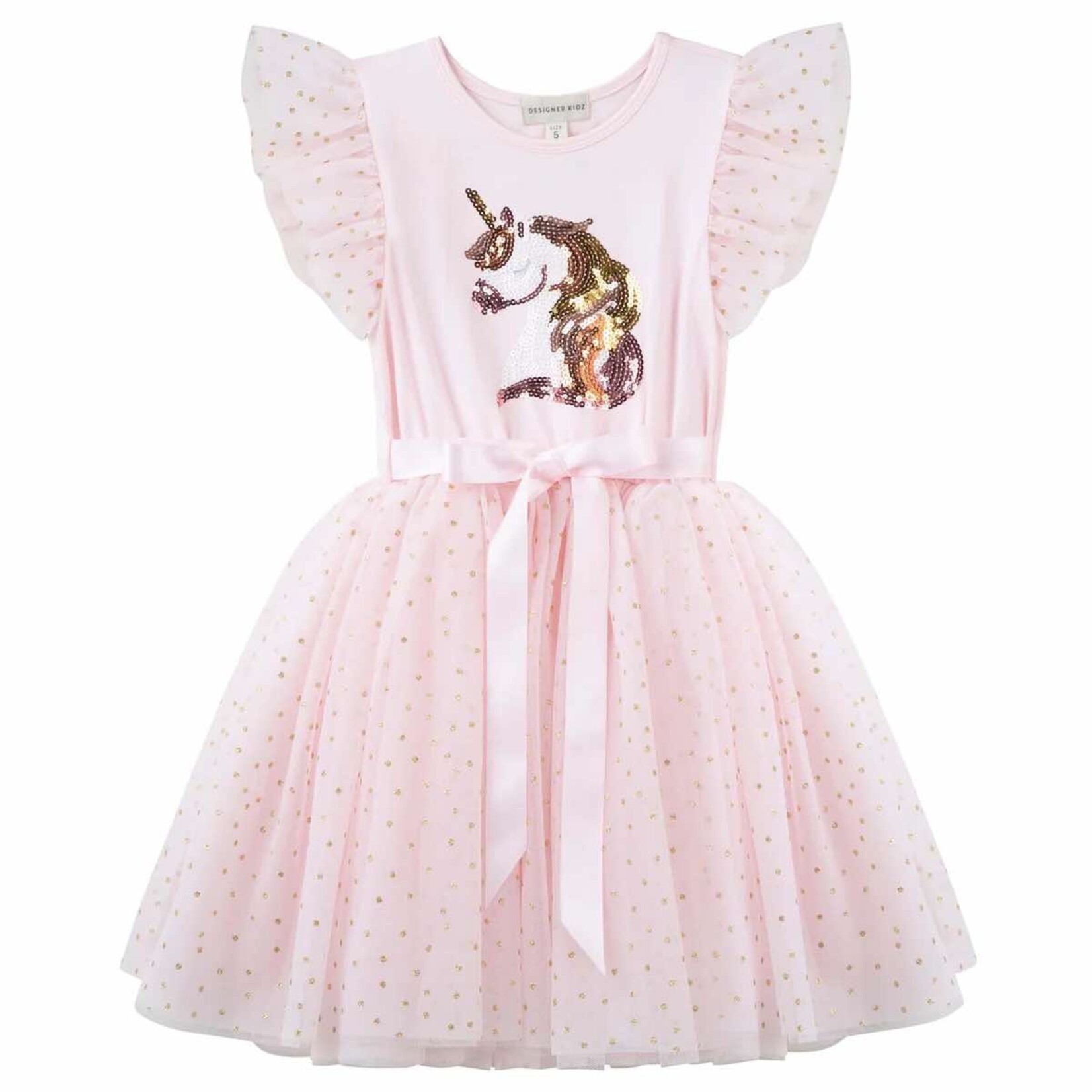 Designer Kidz Unicorn Sequin Tutu Dress Pink