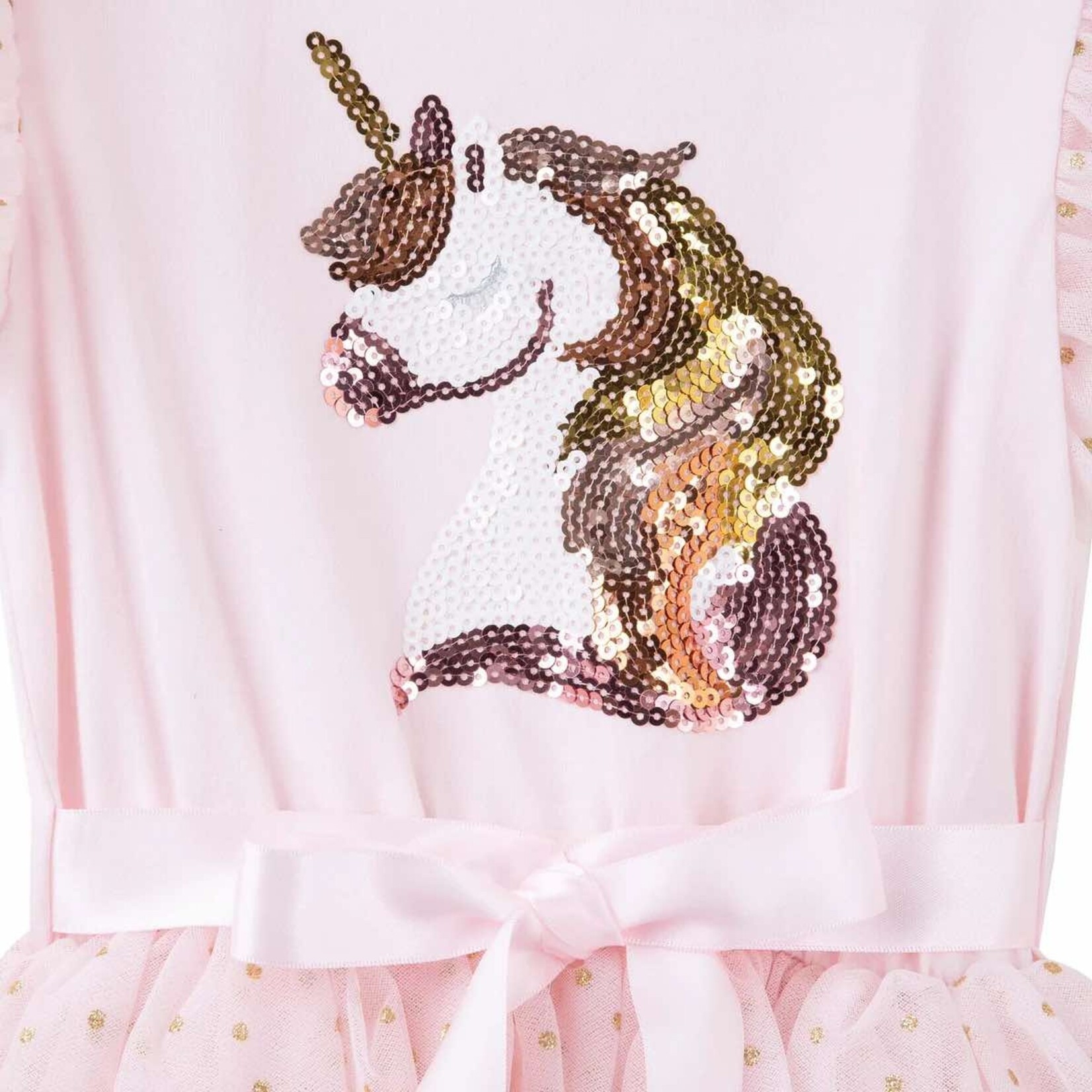Designer Kidz Unicorn Sequin Tutu Dress Pink