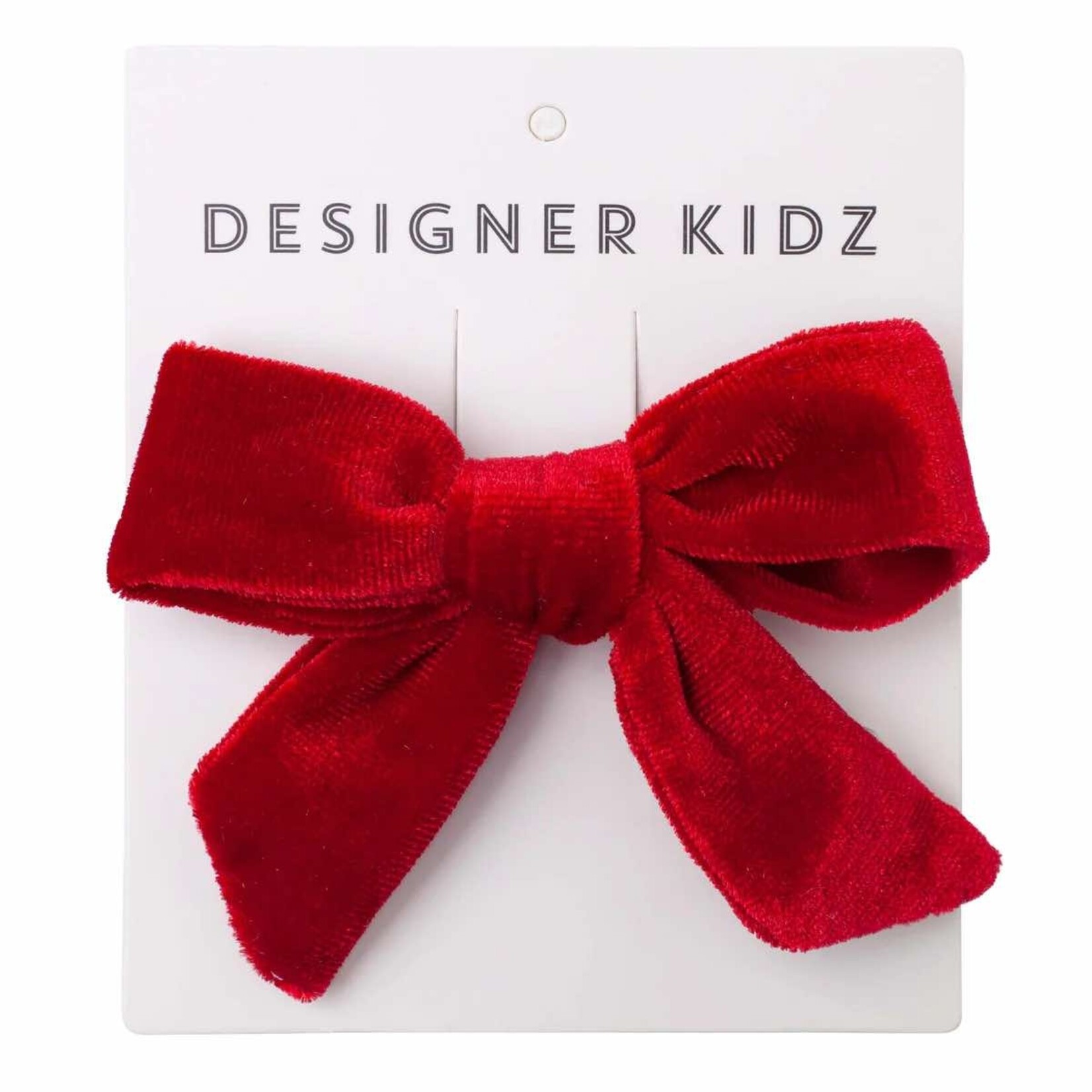 Designer Kidz Velvet Bow Hair Clip - Red