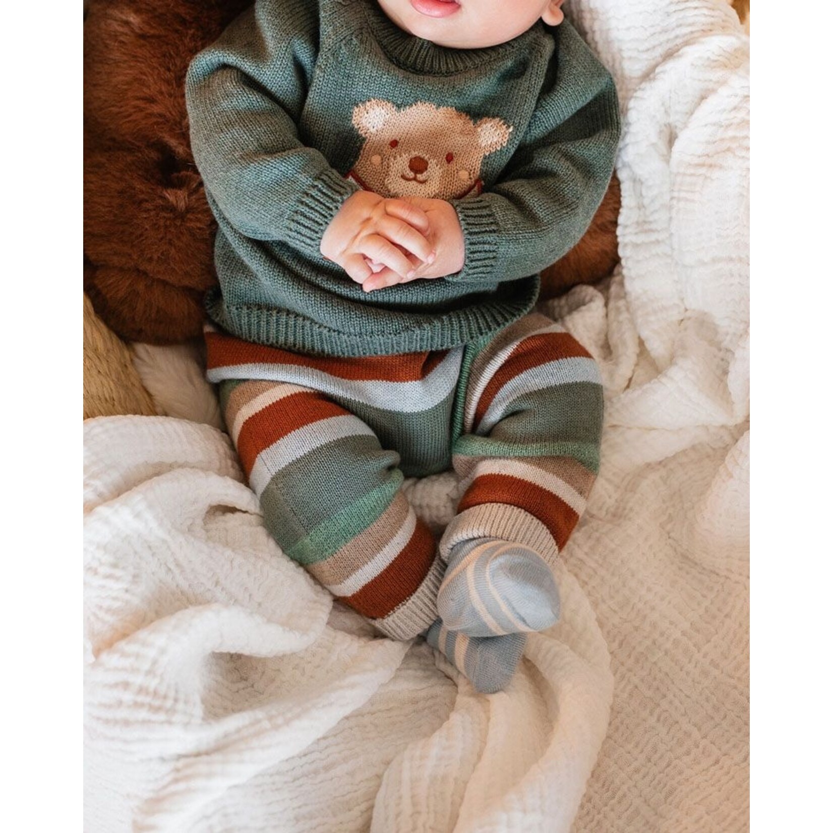 Bebe Mateo Stripe Knitted Leggings