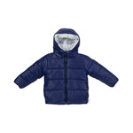 Indigo & Lellow Remi Reversible Puffer Jacket - Humpback Whale