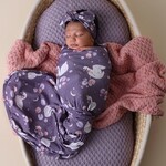 Snuggle Hunny Organic Jersey Wrap Set Midnight Swan