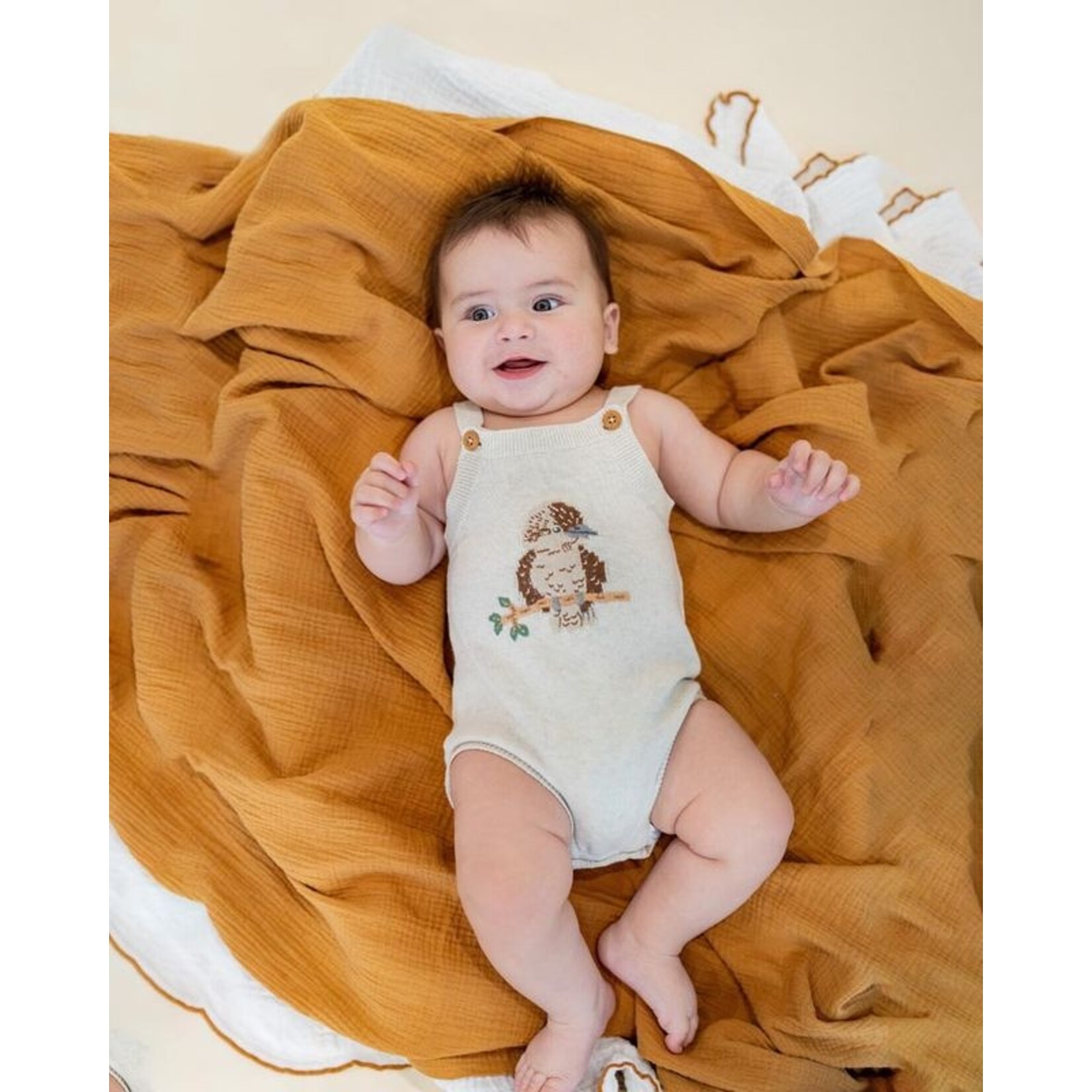 Bebe Australiana Organic Kookaburra Knit Bodysuit