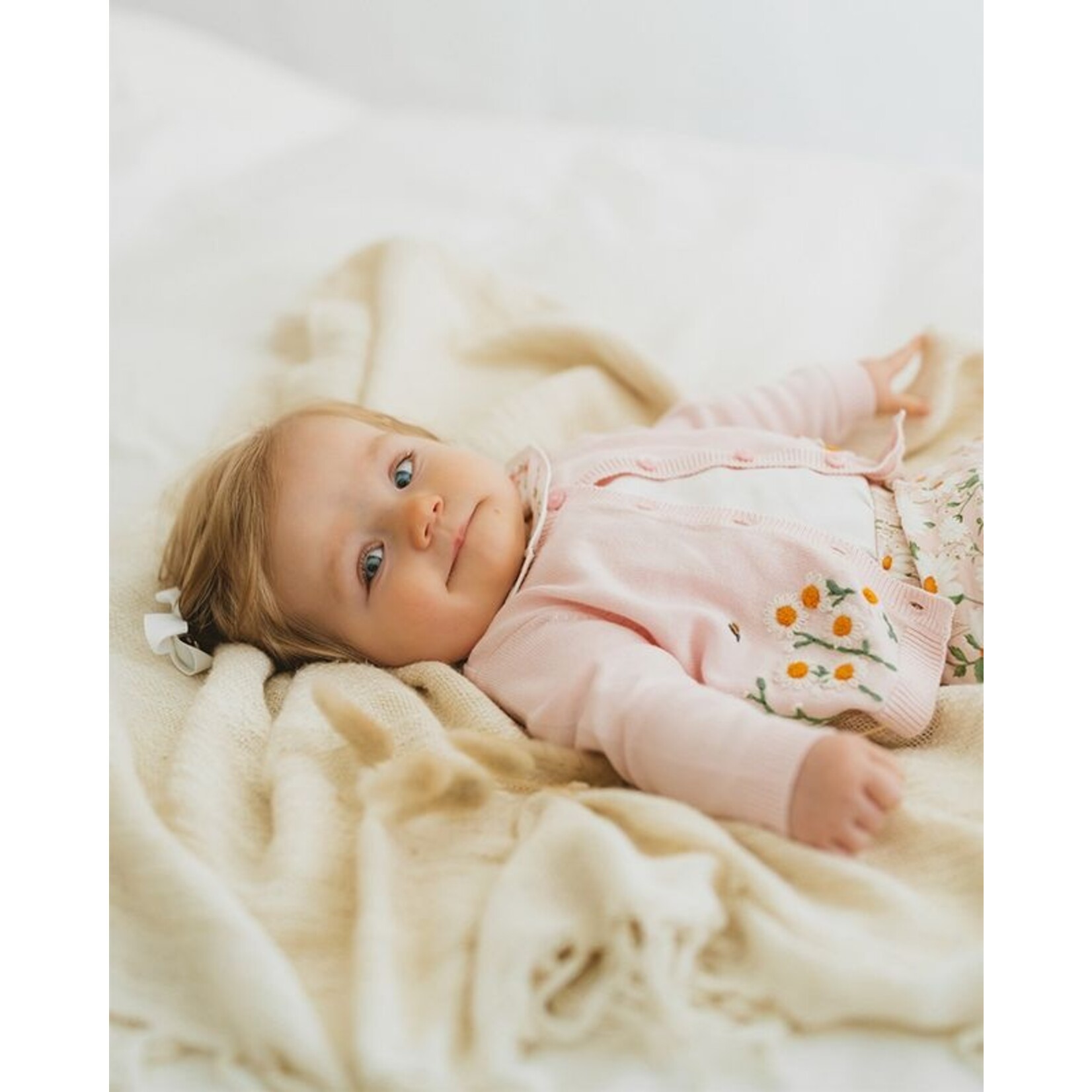 Bebe Bebe Tess Organic Hand Embroidered Cardigan