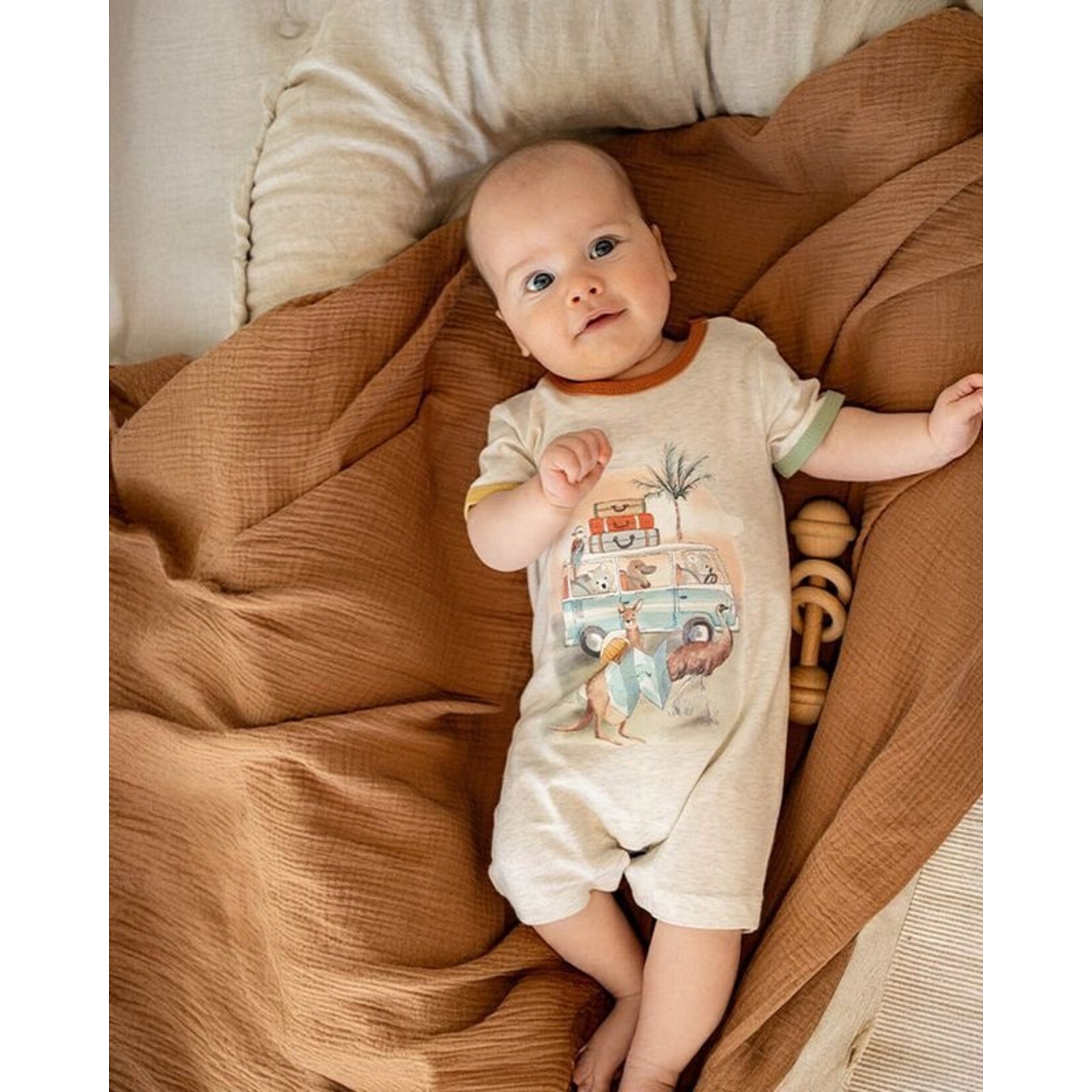 Bebe Ivan Camp Scene SS Romper
