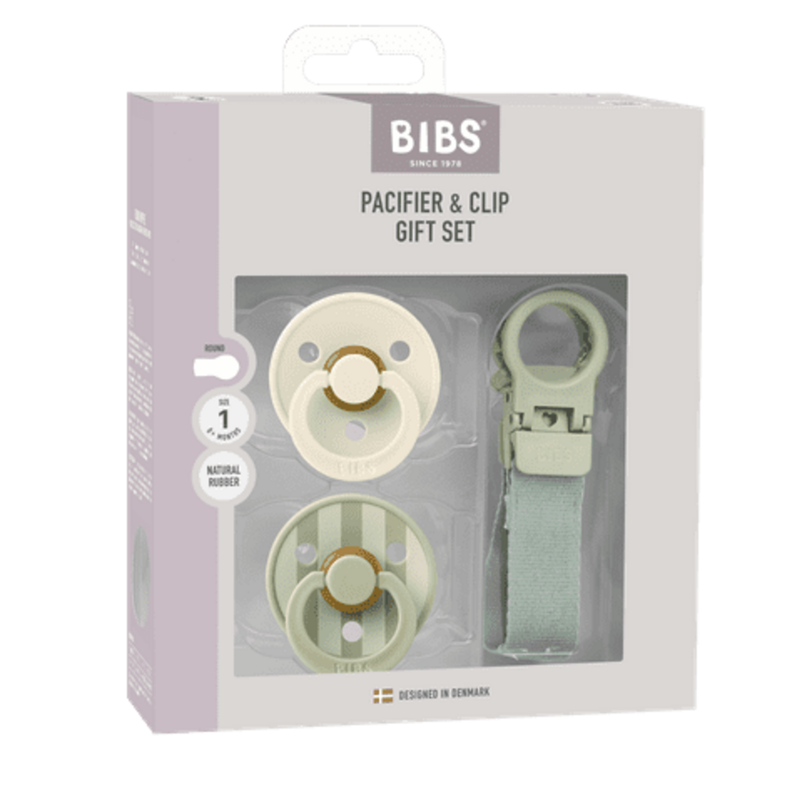 BIBS Colour Dummy & Loop Clip Gift Set - Sage
