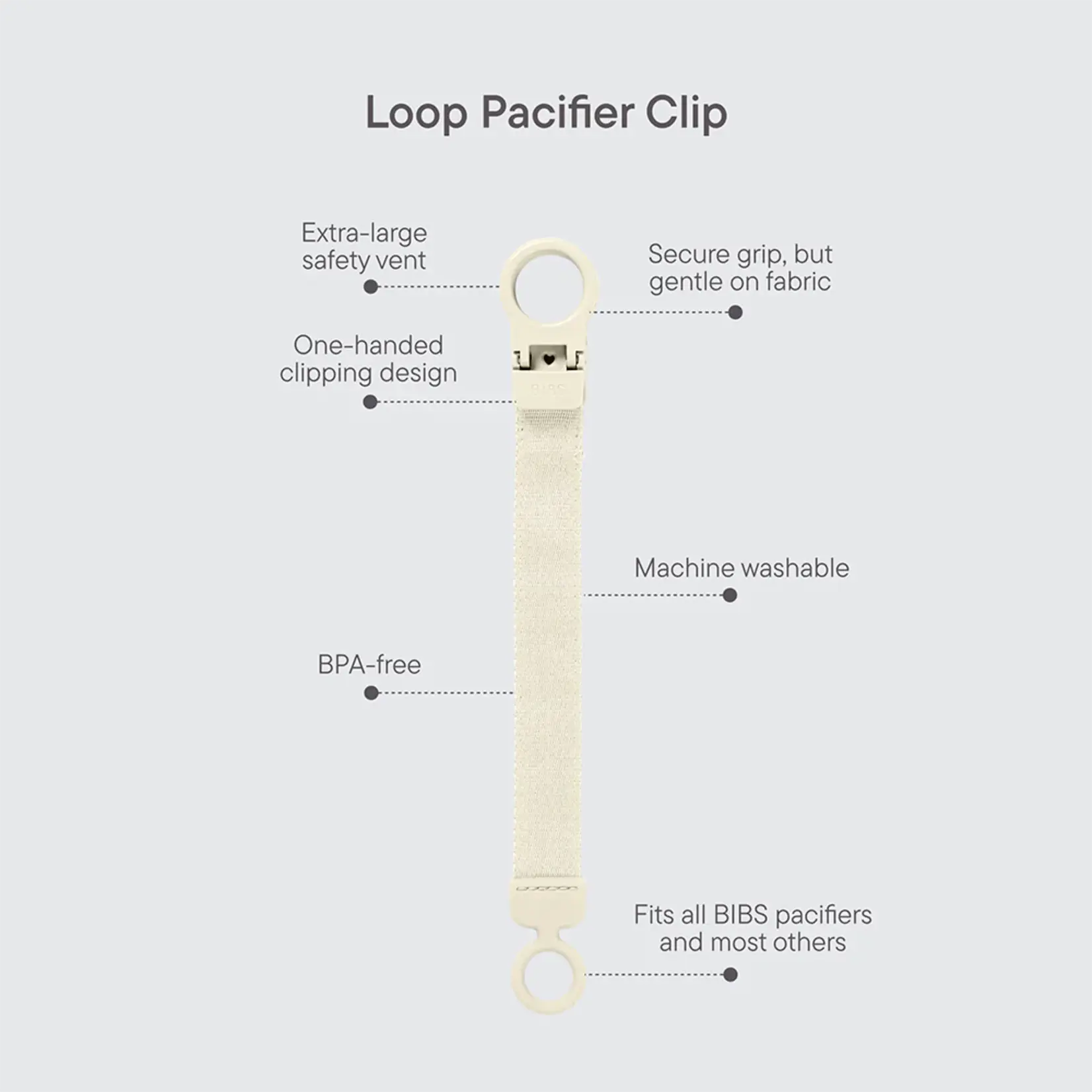 BIBS Pacifier Clip Loop - Dusty Blue