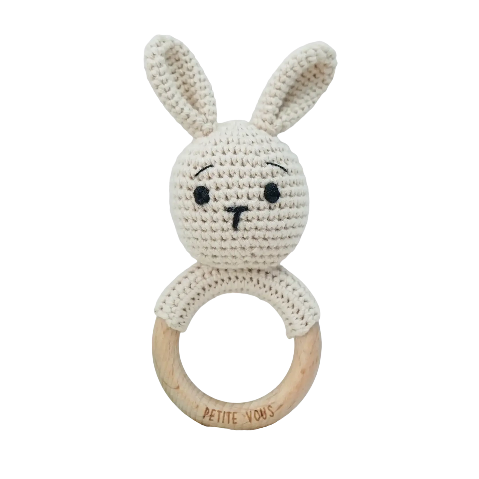 Petite Vous Crochet Ring Rattle Brodie Bunny